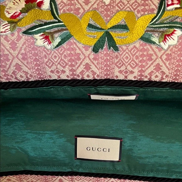 Gucci Pink Accent Pillow with Heart and Floral Design - Picture 6 of 11